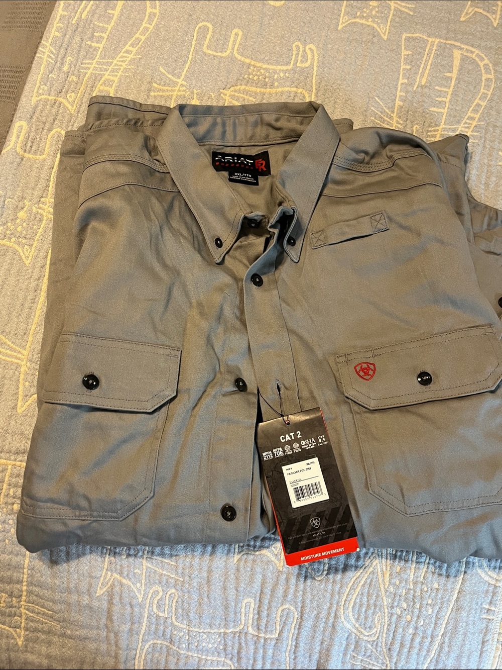 Ariat Men's Light Gray Work Shirt Jacket fire Retardant